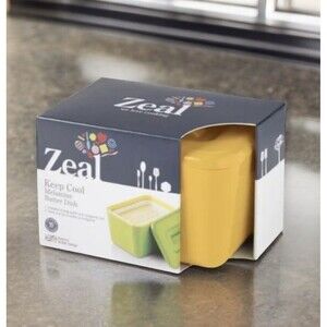 Zeal Butter Dish Melamine Double-Walled Insulated With Lid Mustard Yellow NEW